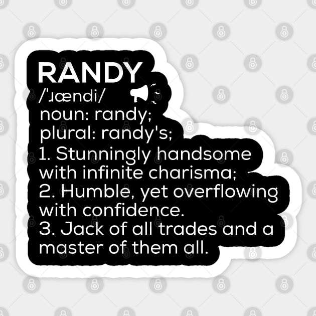 Randy Name Definition Randy Meaning Randy Name Meaning Sticker by TeeLogic